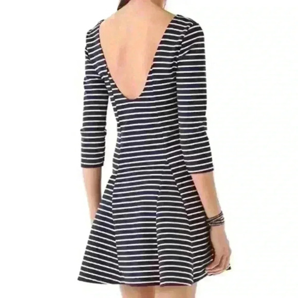Free People Nautical & Knotty Dress Lace Striped Navy Blue - Picture 7 of 7